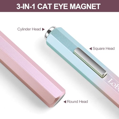 2-in-1 Cat Eye Nail Magnet Wand (Octagonal Handle) Gradient Pink - Lobodt