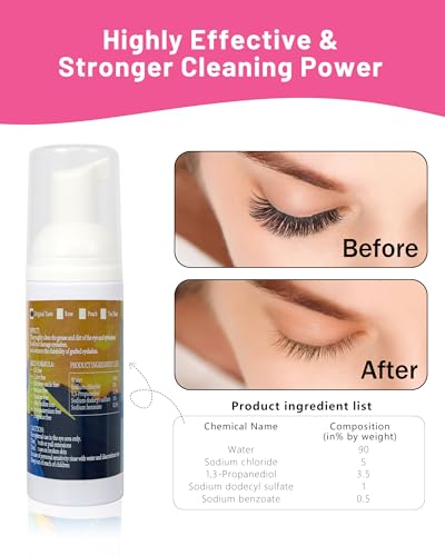 Lash Extension Shampoo Kit with USB Fan Dryer & Brush Set
