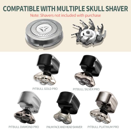 Shaver Replacement Blades for Skull Shaver Pitbull Replacement Blade,Replacement Heads for Pitbull Gold/Silver/Platinum Pro Shaver (12 Blades)