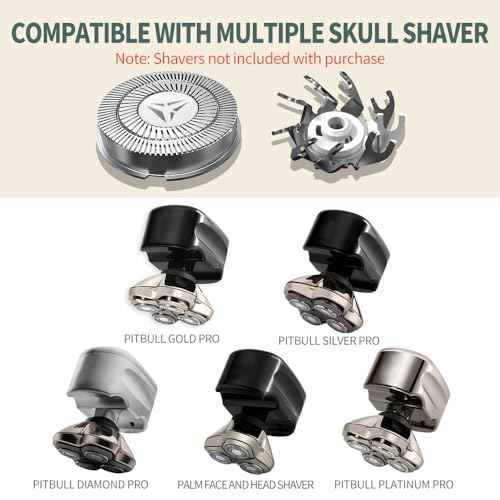 Shaver Replacement Blades for Skull Shaver Pitbull Replacement Blade,Replacement Heads for Pitbull Gold/Silver/Platinum Pro Shaver (8 Blades)