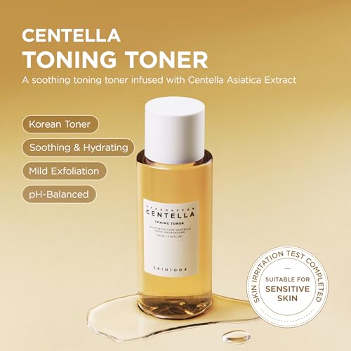 SKIN1004 Centella Toning Toner 7.10 fl.oz, 210ml, Korean Face Toner with Madagascar Centella Asiatica & Hyaluronic Acid for Hydrating, Soothing and Moisturizing, PHA Exfoliator, Korean Skin Care