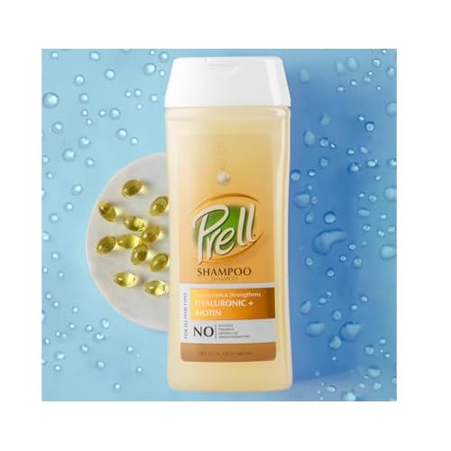 Prell Hyaluronic + Biotin Moisturizes & Strengthens Shampoo for All Hair Types 13.5 fl.oz (Pack of 6)