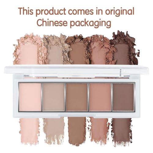Matte Nude Eyeshadow Palette ? 5-Color Neutral Peach Brown & Taupe Eye Shadow, High Pigment Blendable Long-Lasting Soft Nude Makeup Palette for Daily Natural Looks, Mature Eyes, Blue Green Brown Eyes
