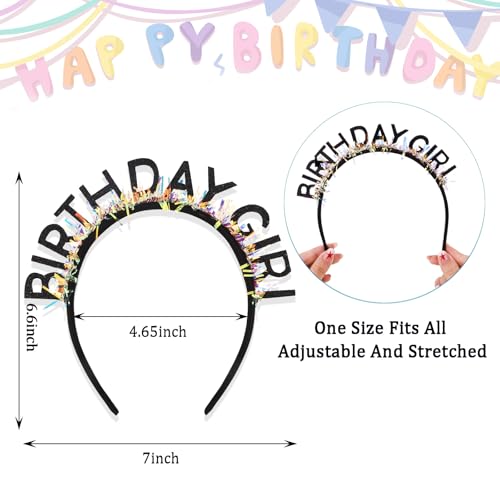 CAVETEE Birthday Crown Tiara Headband for Women & Girls
