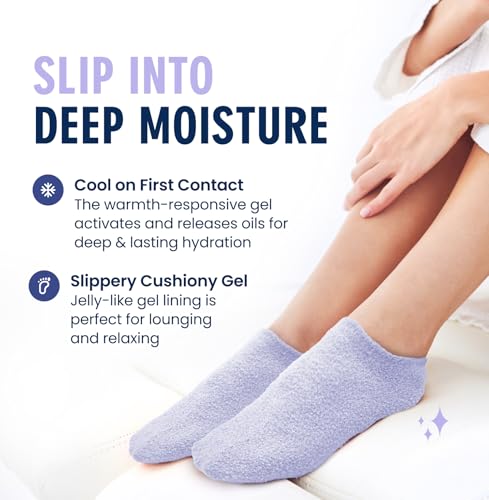 Dr. Frederick's Original Moisturizing Gel Socks Lilac Leisure - Full-Foot Hydrating Foot Cover