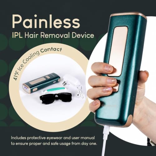 IPL Hair Removal Device for Face, Body & Sensitive Skin - 5 Levels, Ice Cooling