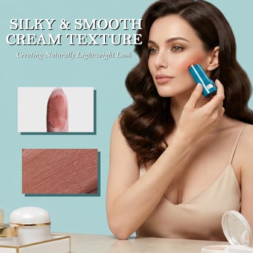 SPF 50 Sunscreen Blush Stick for Cheeks & Lips - Waterproof Cream Color Balm
