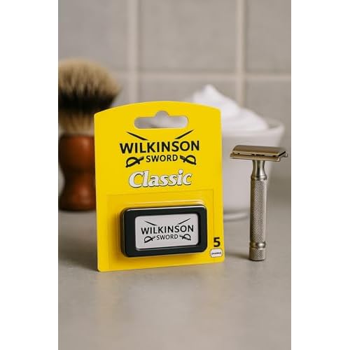 100 Wilkinson Sword Classic Double Edge Safety Razor Blades | German Made Stainless Steel Blades for Smooth, Close Shave | Fits All Double Edge Razors | 20 X 5