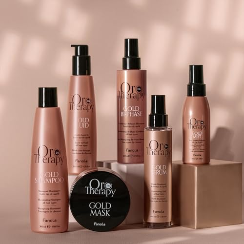 Fanola Oro Therapy Hair Mask Treatment - Infused with Keratin, Argan Oil, and Micro-Active Gold - Hair Care Treatment for Damaged or Frizzy Strands (10.14 oz)
