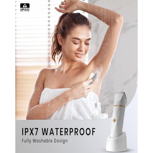 Bikini Trimmer for Women Waterproof,3 in 1 Electric Razors for Women,IPX7 Waterproof Hair Trimmer and Facial Hair Remover for Wet & Dry