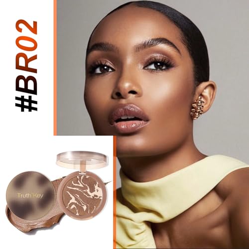 Mousse Bronzer - Waterproof, Skin Tone Correcting, Shimmer Finish, High Coverage Powder with Marbled Design in Light & Medium Brown for a Natural Glow, Bronze