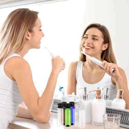 uxcell 2 Oz Plastic Bottles with Flip Caps, 200 Pcs Reusable Travel Size Containers with Lids Plastic Squeeze Refillable Dispensing Bottles for Shampoo, Body Soap, Toner(Green Black)