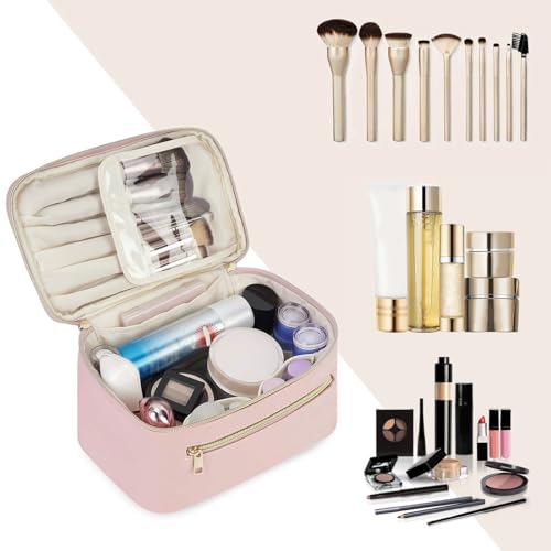 Wandering Nature Vegan Leather Makeup Bag with Brush Organizer