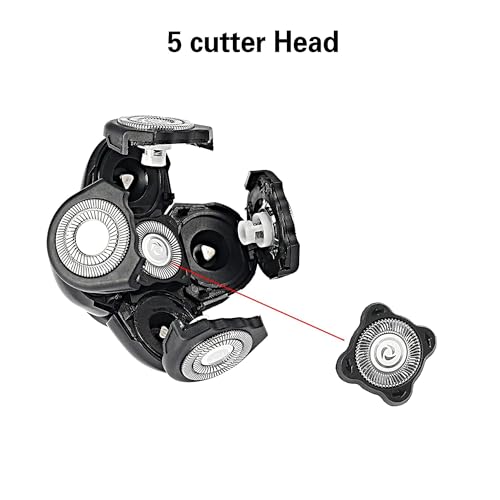 5 Blades Shaver Replacement Heads for Bald Men Easy to Clean Electric Shaver with Blade Cover