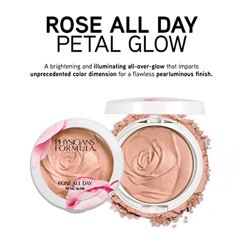 Physicians Formula Ros? All Day Highlighter Blush Face Powder, Blush Petal Glow, Shimmering Rose, Dermatologist Tested, Clinicially Tested (Pack of 2)