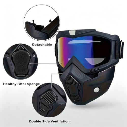 High-Definition Detachable Full Face Goggle Mask for Outdoor Sports