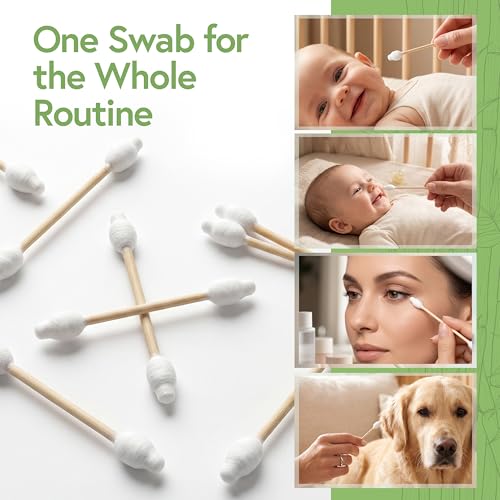 Bamboo Cotton Swabs 200-Pack - Baby Safe Ear Cleaning