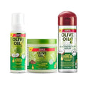ORS Olive Oil Hold & Shine Wrap Set Mousse Infused with Coconut Oil - Fortifying Creme Hairdress infused with Castor Oil - Heat Protection Hair Serum infused with Coconut Oil- Bundle