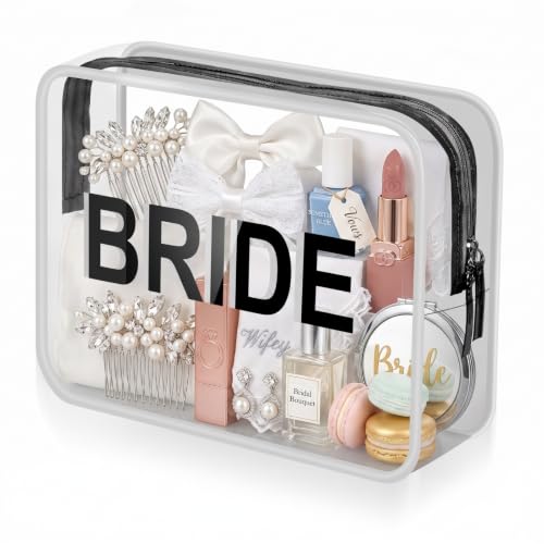 Shinylin Clear Bride Makeup Bag - Waterproof Travel Toiletry Pouch