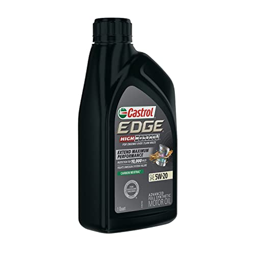 Castrol Edge High Mileage 5W-20 Advanced Full Synthetic Motor Oil, 1 Quart, Pack of 6