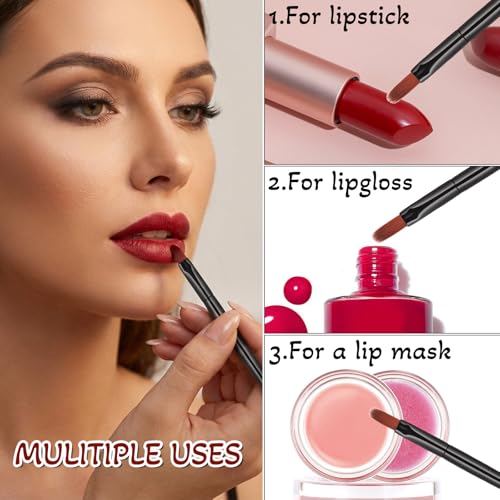 120 Pcs Disposable Lip Brushes with Protective Caps