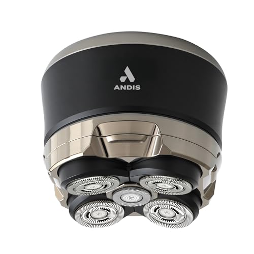 Andis 562927 Head Shaver for Skull, Waterproof Wet/Dry Rotary Shaver, 5 Floating Shaving Head, Handheld, Black