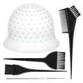 Silicone Highlighting Cap Kit with Brushes - 5PCS Hair Coloring Tools