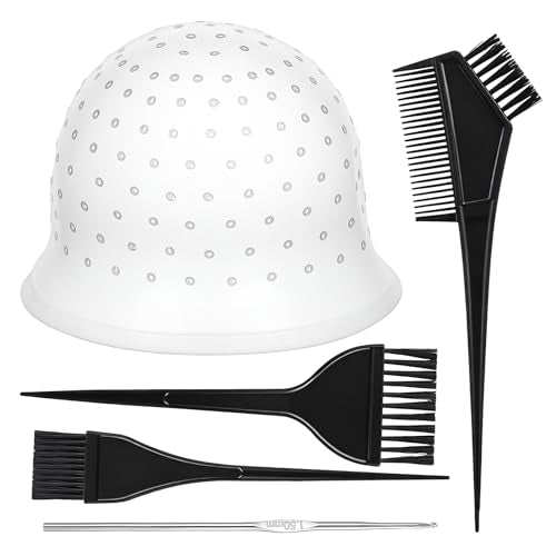 Silicone Highlighting Cap Kit with Brushes - 5PCS Hair Coloring Tools