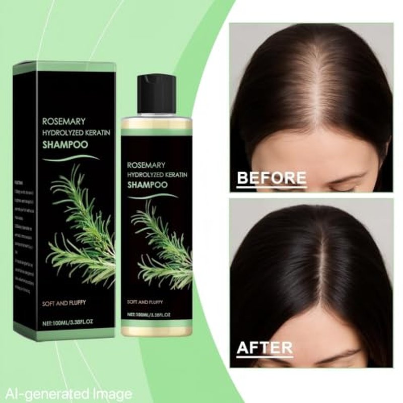 Organic Rosemary Hair Growth Shampoo with Hydrolyzed Keratin - 3.38 Fl Oz