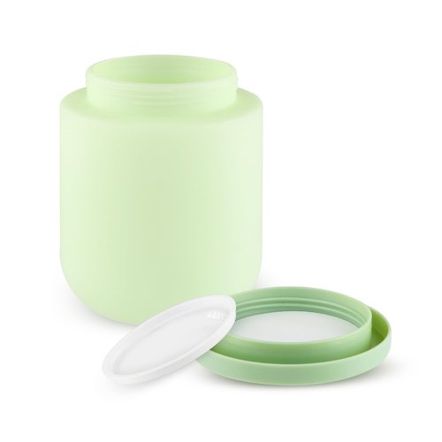 16.9oz/500g Plastic Containers Empty Cosmetic Jars Large Makeup Sample Storage Pot with Lid & Inner Liner for Lotion Cream Ointments DIY Makeup Travel - 1 Pcs-Green