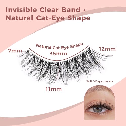 FENG BEAUTY Cat Eye N001 False Eyelashes 7-Pair Natural Wispy Fake Lashes