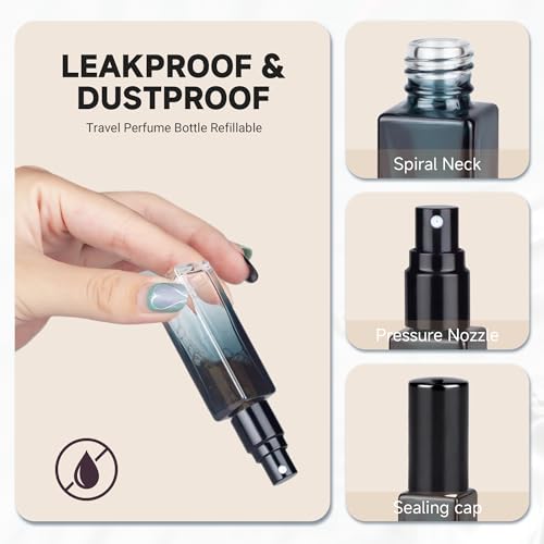 ZIZEMOJA Refillable Perfume Atomizer Set - 3 Pack 10ml Leak-Proof Bottles