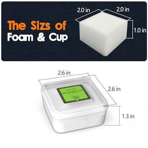 Dip Foam Cups-16Pcs Square Tattoo Supplies Disposable Rinse Caps for Color Switching & Needle Cleaning