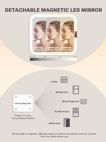 Qislee LED Makeup Box with Mirror & Detachable Organizer