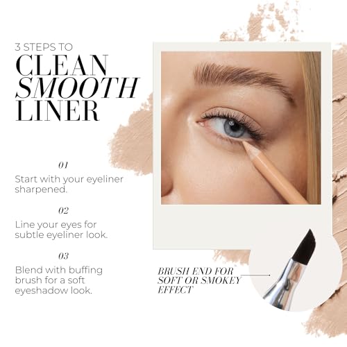 FITGLOW Brightening Beige Vegan Eyeliner Pencil with Blending Brush