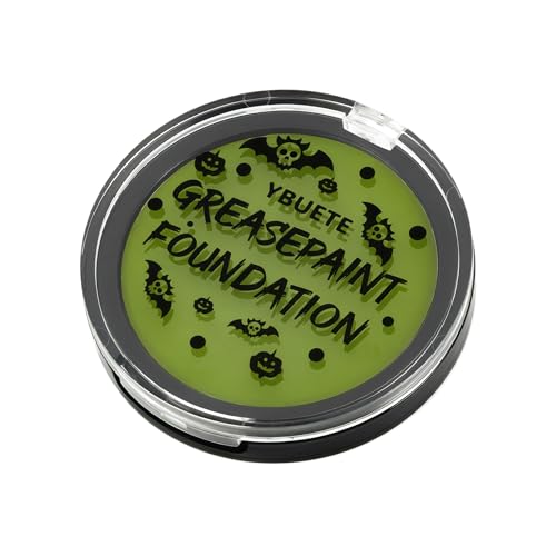 Ogre Green Foundation Oil Based Face Paint, Professional Green Greasepaint for St. Patrick's Day, Halloween Face Painting for Witch Shrek Hulk Goblin Monster for Adult Carnival & Costume Party