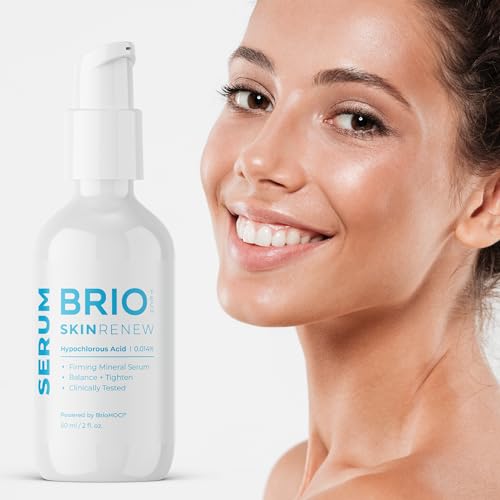 BRIOTECH Skin Serum, Hypochlorous Acid Mineral Serum, Soften Fine Lines, Smooth Face Neck Chest, Spot Corrector, Soothe Dry Red Skin, 2 fl oz