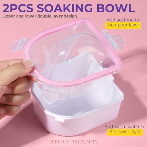 Teenitor 10-Piece Gel Polish Remover Kit with Acetone Proof Soaking Bowls