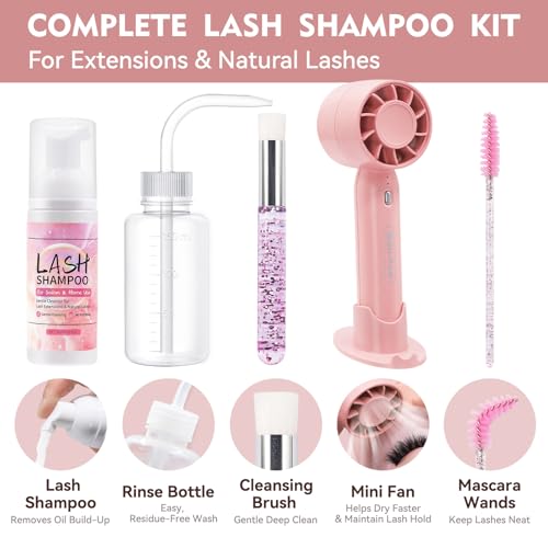 Lash Shampoo Kit 2 fl oz - Oil-Free Cleanser & Tools