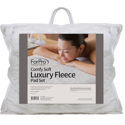 ForPro Fleece Massage Table Pad Set with Face Rest Cover - Hypoallergenic