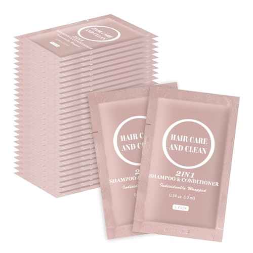 Travel Shampoo & Conditioner, 2 in 1 Shampoo Set Bulk, Mini Size Small Men Women Essential Cleansing Toiletries Amenities for Hotel, Shelter/Homeless/Nursing Home/Charity 0.34 Fl Oz(Pack of 30£©