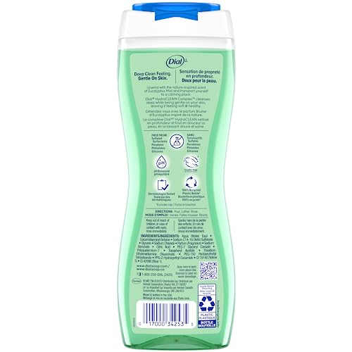 Dial Eucalyptus Mist Calming & Soothing Body Wash, 473 Milliliters (Pack of 1)