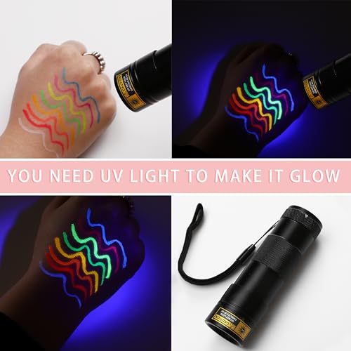 UV Neon Liquid Eyeliner Set - 8 Colors Waterproof Glow Liner