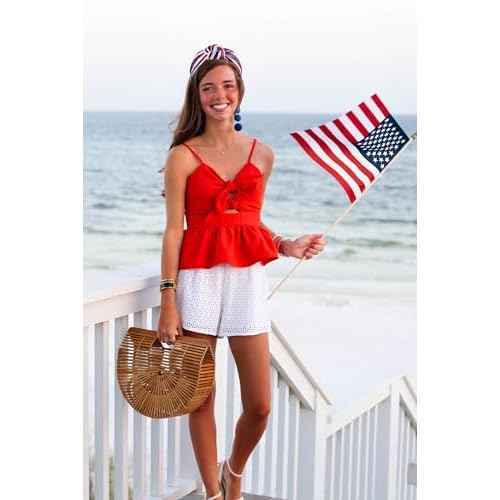 4 th of July Headband for Women Girls Fourth of July Knotted Headband Red White and Blue Sequin Beaded Patriotic Hairband American Flag USA Independence Day Head Band Hair Accessories Gifts