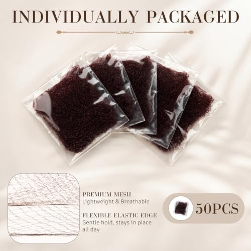 Zonon 50Pcs Ballet Bun Hair Nets with 40Pcs U Pins Set