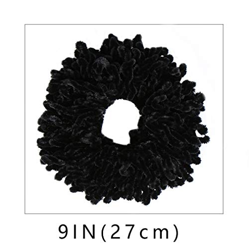 LMVERNA Volumising Hijab Scrunchie Plain Big Hair Ring Tie Bun Clip Hijab Scarf Volumizer Scarf (Black)