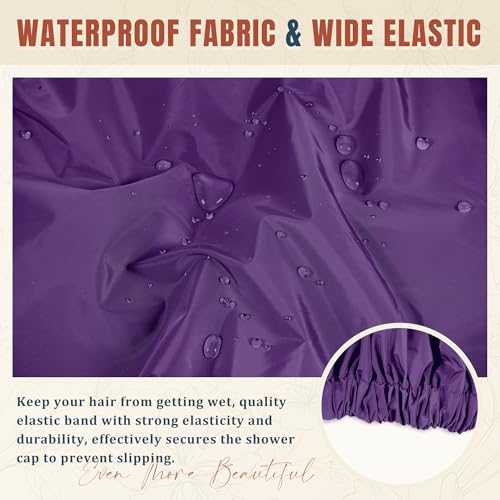 Waterproof Shower Cap for Women | Reusable Bonnet with Wide Elastic Band