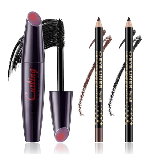 3-Piece Waterproof Mascara & Eyeliner Set - Black