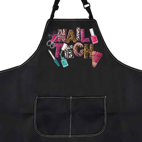 PXTIDY Nail Apron with Pockets - Waterproof Gift for Nail Techs & Salons - Adjustable