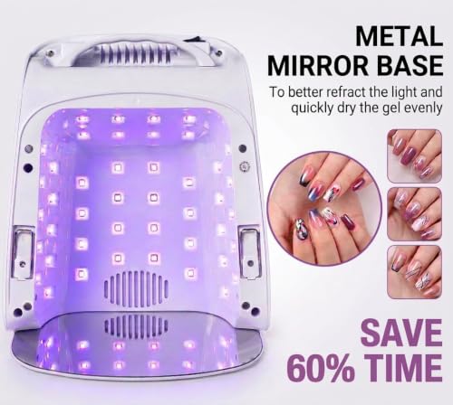 132W UV LED Nail Lamp Rechargeable Cordless Gel Dryer